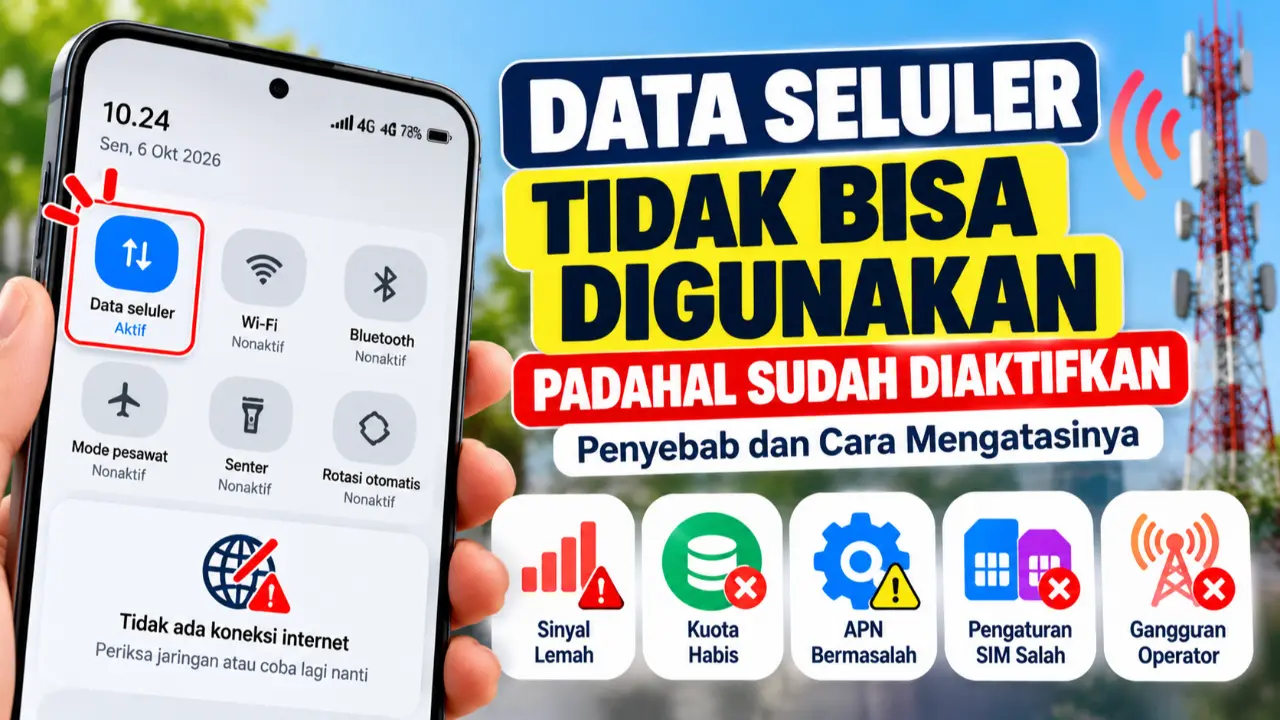 Data Seluler Tidak Bisa Digunakan Padahal Sudah Diaktifkan? Ini Penyebab dan Cara Mengatasinya